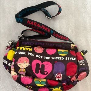 Harajuku Lovers crossbody messenger bag  adjustable strap